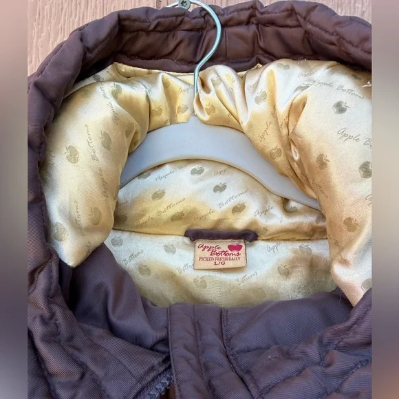 Y2K Rare Vintage Nelly’s Apple Bottoms Coat - Bling Gold Accents Down Size Large - Picture 16 of 16